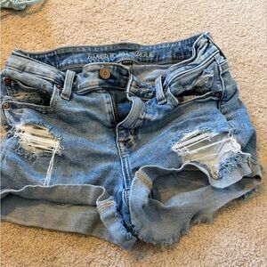 American Eagle Outfitters Light Wash Distressed Denim Cutoff Shorts